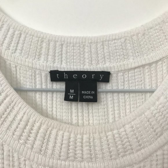 Theory Ribbed Knit White Mini/Midi Dress - Picture 4 of 6